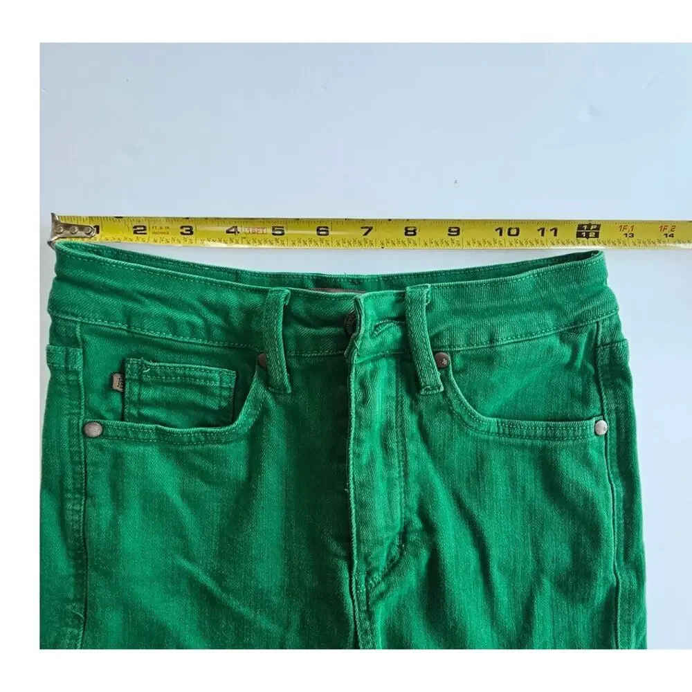 Judy Blue Tummy Control Denim Shorts, Green, High Waist, Jean, Stretchy, Sz S